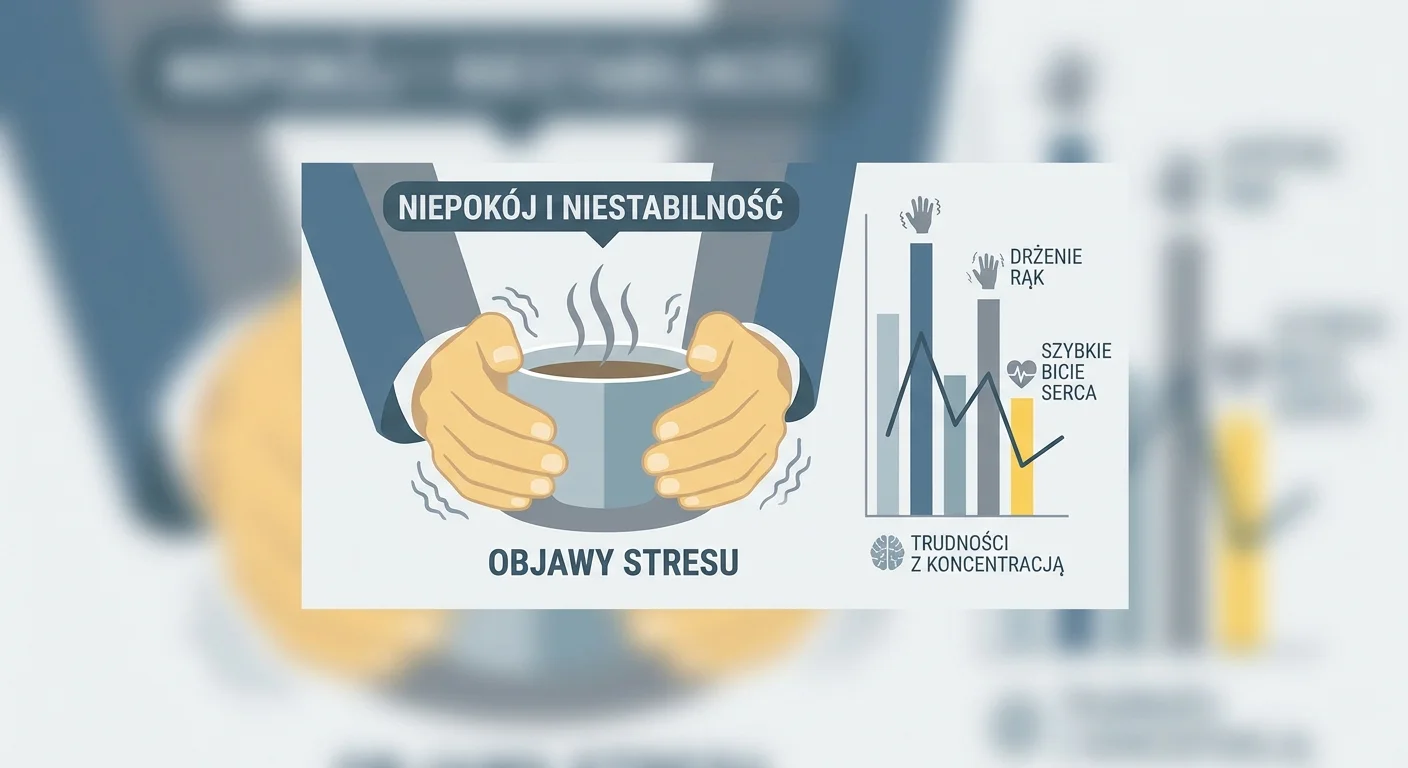 OdoKlinika Poznań. Wszywka Esperal Poznań Klinika terapii uzależnień. Wszywka Esperal, Leczenie alkoholizmu w Poznaniu Zbliżenie na drżące dłonie osoby trzymającej filiżankę kawy, tło rozmyte, co podkreśla uczucie niepokoju i niestabilności.