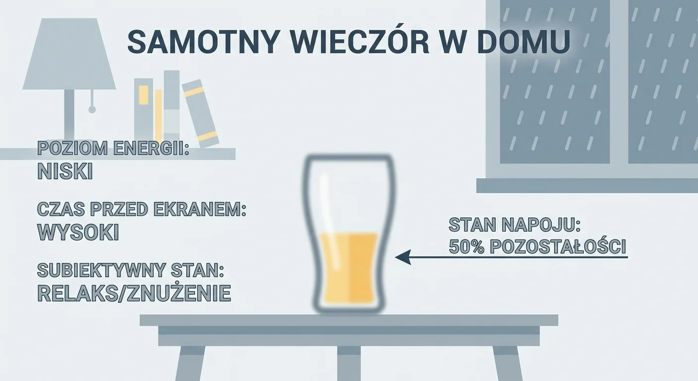 OdoKlinika Poznań. Wszywka Esperal Poznań Klinika terapii uzależnień. Wszywka Esperal, Leczenie alkoholizmu w Poznaniu A stylized, slightly blurred image of a half-empty glass of beer on a table, with the background suggesting a lonely evening at home.